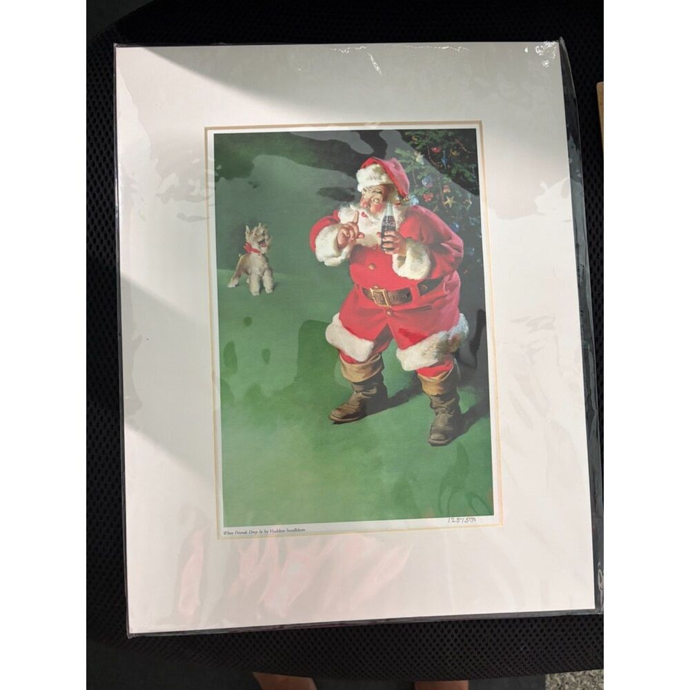 2007 art work by the coca cola co.  125/500 matted  1961 coca cola santa